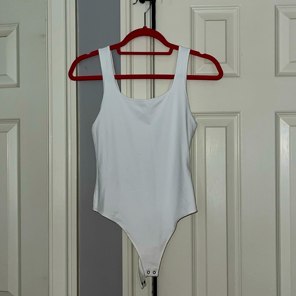 Soft A&F Collection white thong bodysuit